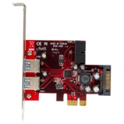 Picture of StarTech.com 4 Port PCI Express USB 3.0 Card - 2 External & 2 Internal - SATA Power - UASP Support - 2x Internal (IDC) Motherboard-Style Headers