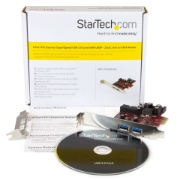 Picture of StarTech.com 4 Port PCI Express USB 3.0 Card - 2 External & 2 Internal - SATA Power - UASP Support - 2x Internal (IDC) Motherboard-Style Headers