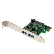 Picture of StarTech.com 2 Port PCI Express (PCIe) SuperSpeed USB 3.0 Card Adapter with UASP - SATA Power