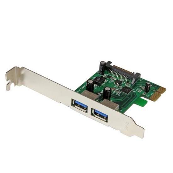 Picture of StarTech.com 2 Port PCI Express (PCIe) SuperSpeed USB 3.0 Card Adapter with UASP - SATA Power
