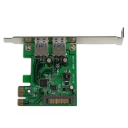 Picture of StarTech.com 2 Port PCI Express (PCIe) SuperSpeed USB 3.0 Card Adapter with UASP - SATA Power