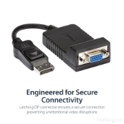 Picture of StarTech.com DisplayPort to VGA Adapter - Active DP to VGA Converter - 1080p Video - Durable - DP/DP++ Source to VGA Monitor Cable Adapter Dongle - DP 1.2 to VGA - Latching DP Connector