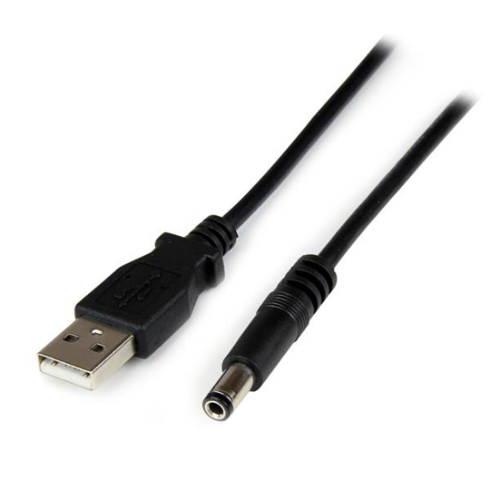 Picture of StarTech.com USB to 5.5mm Power Cable - Type N Barrel - 1m