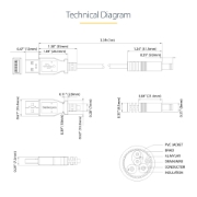 Picture of StarTech.com USB to 5.5mm Power Cable - Type N Barrel - 1m