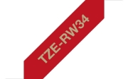 Picture of Brother TZE-RW34 label-making tape Gold on red