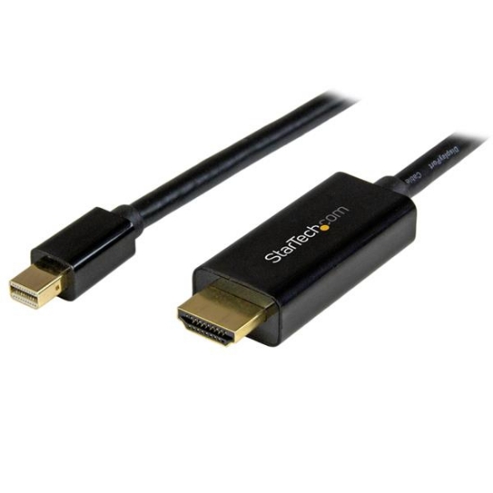 Picture of StarTech.com 15ft (5m) Mini DisplayPort to HDMI Cable - 4K 30Hz Video - mDP to HDMI Adapter Cable - Mini DP or Thunderbolt 1/2 Mac/PC to HDMI Monitor/Display - mDP to HDMI Converter Cord