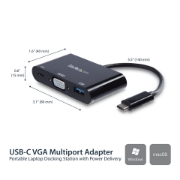 Picture of StarTech.com USB-C VGA Multiport Adapter - USB 3.0 Port - 60W PD