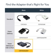 Picture of StarTech.com USB-C VGA Multiport Adapter - USB 3.0 Port - 60W PD