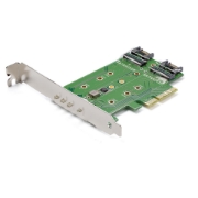 Picture of StarTech.com 3-Port M.2 SSD (NGFF) Adapter Card - 1 x PCIe (NVMe) M.2, 2 x SATA III M.2 - PCIe 3.0