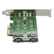 Picture of StarTech.com 3-Port M.2 SSD (NGFF) Adapter Card - 1 x PCIe (NVMe) M.2, 2 x SATA III M.2 - PCIe 3.0