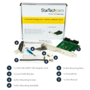 Picture of StarTech.com 3-Port M.2 SSD (NGFF) Adapter Card - 1 x PCIe (NVMe) M.2, 2 x SATA III M.2 - PCIe 3.0
