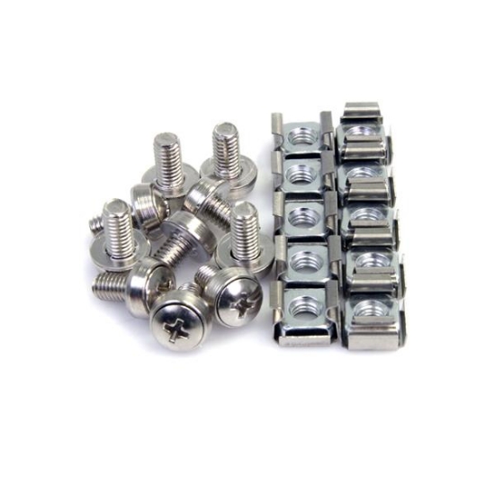 Picture of StarTech.com 100 Pkg M6 Mounting Screws and Cage Nuts for Server Rack Cabinet