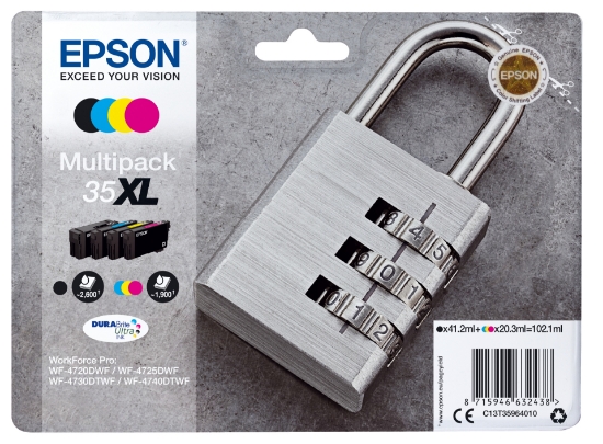 Picture of Epson Padlock Multipack 4-colours 35XL DURABrite Ultra Ink