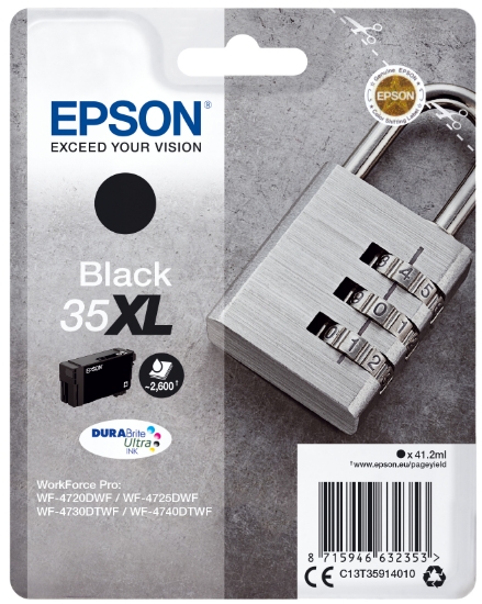 Picture of Epson Padlock Singlepack Black 35XL DURABrite Ultra Ink