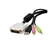 Picture of StarTech.com 10ft 4-in-1 USB Dual Link DVI-D KVM Switch Cable w/ Audio & Microphone