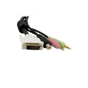 Picture of StarTech.com 10ft 4-in-1 USB Dual Link DVI-D KVM Switch Cable w/ Audio & Microphone