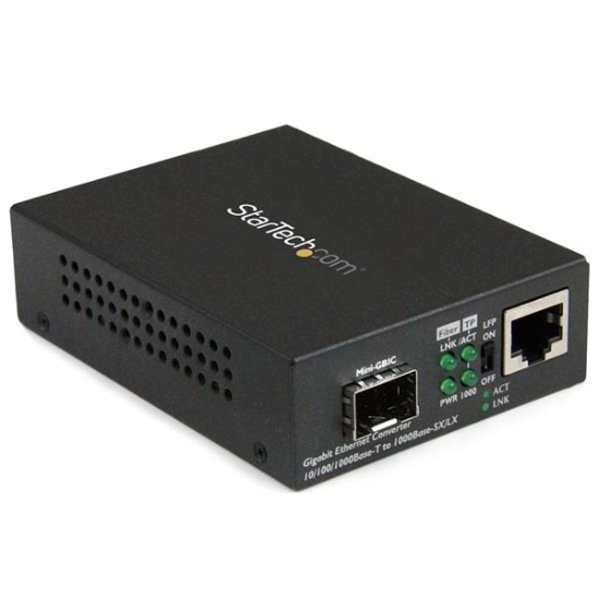 Picture of StarTech.com Gigabit Ethernet Fiber Media Converter with Open SFP Slot
