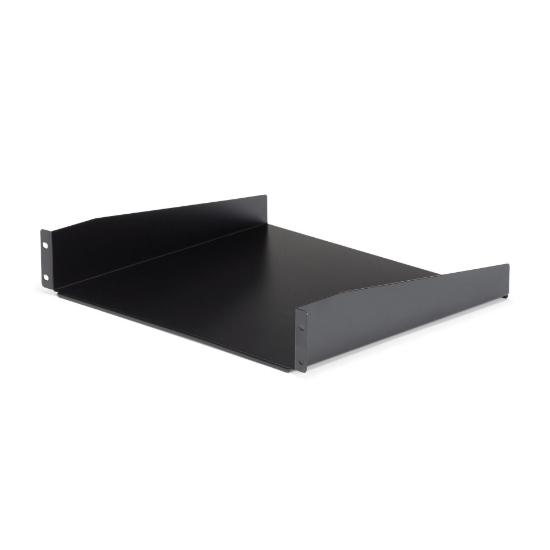Picture of StarTech.com 2U Server Rack Shelf - Universal Rack Mount Cantilever Shelf for 19" Network Equipment Rack & Cabinet - Heavy Duty Steel – Weight Capacity 44lb/20kg - 16" Deep Tray, Black