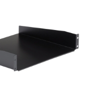 Picture of StarTech.com 2U Server Rack Shelf - Universal Rack Mount Cantilever Shelf for 19" Network Equipment Rack & Cabinet - Heavy Duty Steel – Weight Capacity 44lb/20kg - 16" Deep Tray, Black