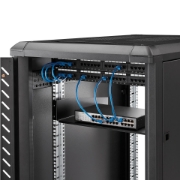Picture of StarTech.com 2U Server Rack Shelf - Universal Rack Mount Cantilever Shelf for 19" Network Equipment Rack & Cabinet - Heavy Duty Steel – Weight Capacity 44lb/20kg - 16" Deep Tray, Black