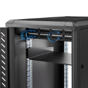 Picture of StarTech.com 2U Server Rack Shelf - Universal Rack Mount Cantilever Shelf for 19" Network Equipment Rack & Cabinet - Heavy Duty Steel – Weight Capacity 44lb/20kg - 16" Deep Tray, Black