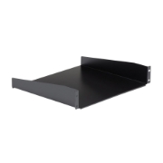 Picture of StarTech.com 2U Server Rack Shelf - Universal Rack Mount Cantilever Shelf for 19" Network Equipment Rack & Cabinet - Heavy Duty Steel – Weight Capacity 44lb/20kg - 16" Deep Tray, Black