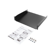 Picture of StarTech.com 2U Server Rack Shelf - Universal Rack Mount Cantilever Shelf for 19" Network Equipment Rack & Cabinet - Heavy Duty Steel – Weight Capacity 44lb/20kg - 16" Deep Tray, Black