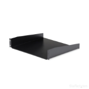 Picture of StarTech.com 2U Server Rack Shelf - Universal Rack Mount Cantilever Shelf for 19" Network Equipment Rack & Cabinet - Heavy Duty Steel – Weight Capacity 44lb/20kg - 16" Deep Tray, Black