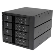 Picture of StarTech.com 4 Bay Aluminum Trayless Hot Swap Mobile Rack Backplane for 3.5in SAS II/SATA III - 6 Gbps HDD