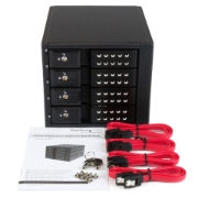 Picture of StarTech.com 4 Bay Aluminum Trayless Hot Swap Mobile Rack Backplane for 3.5in SAS II/SATA III - 6 Gbps HDD