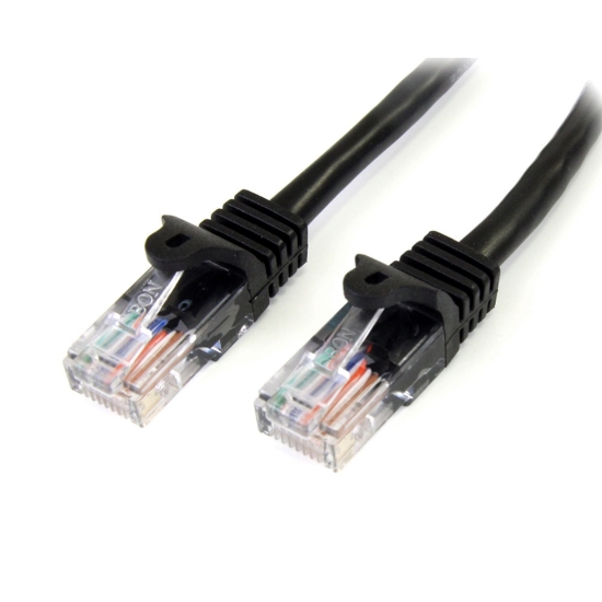 Picture of StarTech.com Cat5e Ethernet Patch Cable with Snagless RJ45 Connectors - 0.5 m, Black