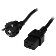 Picture of StarTech.com 2m (6ft) Computer Power Cord, 16AWG, EU Schuko to C19, 16A 250V, Black Replacement AC Power Cord, Printer Power Cord, PC Power Supply Cable, Monitor Power Cable - UL Listed