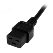 Picture of StarTech.com 2m (6ft) Computer Power Cord, 16AWG, EU Schuko to C19, 16A 250V, Black Replacement AC Power Cord, Printer Power Cord, PC Power Supply Cable, Monitor Power Cable - UL Listed