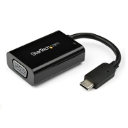 Picture of StarTech.com USB C to VGA Adapter with Power Delivery - 1080p USB Type-C to VGA Monitor Video Converter w/ Charging - 60W PD Pass-Through - Thunderbolt 3 Compatible - Black