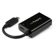 Picture of StarTech.com USB C to VGA Adapter with Power Delivery - 1080p USB Type-C to VGA Monitor Video Converter w/ Charging - 60W PD Pass-Through - Thunderbolt 3 Compatible - Black