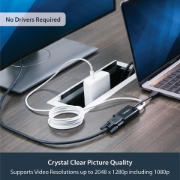 Picture of StarTech.com USB C to VGA Adapter with Power Delivery - 1080p USB Type-C to VGA Monitor Video Converter w/ Charging - 60W PD Pass-Through - Thunderbolt 3 Compatible - Black