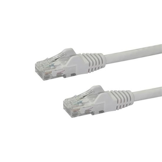 Picture of StarTech.com 100ft CAT6 Ethernet Cable - White CAT 6 Gigabit Ethernet Wire -650MHz 100W PoE RJ45 UTP Network/Patch Cord Snagless w/Strain Relief Fluke Tested/Wiring is UL Certified/TIA
