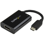 Picture of StarTech.com USB C to HDMI 2.0 Adapter with Power Delivery - 4K 60Hz USB Type-C to HDMI Display Video Converter - 60W PD Pass-Through Charging Port - Thunderbolt 3 Compatible - Black