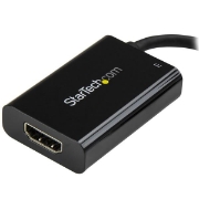 Picture of StarTech.com USB C to HDMI 2.0 Adapter with Power Delivery - 4K 60Hz USB Type-C to HDMI Display Video Converter - 60W PD Pass-Through Charging Port - Thunderbolt 3 Compatible - Black