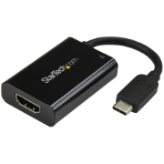 Picture of StarTech.com USB C to HDMI 2.0 Adapter with Power Delivery - 4K 60Hz USB Type-C to HDMI Display Video Converter - 60W PD Pass-Through Charging Port - Thunderbolt 3 Compatible - Black