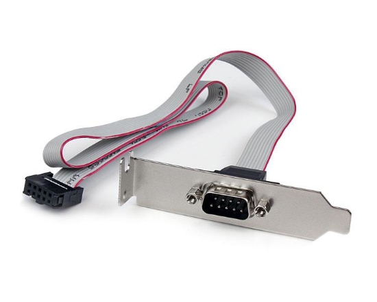 Picture of StarTech.com 1 Port 16in DB9 Serial Port Bracket to 10 Pin Header - Low Profile