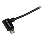 Picture of StarTech.com 2 m (6 ft.) USB to Lightning Cable - Right Angle iPhone / iPad / iPod Charger Cable - 90 Degree Lightning to USB Cable - Apple MFi Certified - Black