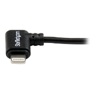 Picture of StarTech.com 2 m (6 ft.) USB to Lightning Cable - Right Angle iPhone / iPad / iPod Charger Cable - 90 Degree Lightning to USB Cable - Apple MFi Certified - Black