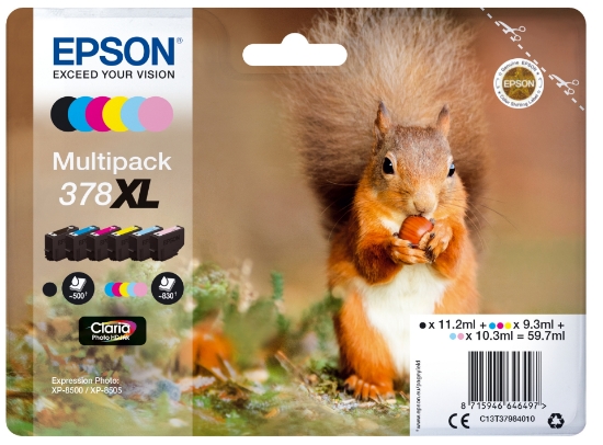 Picture of Epson Squirrel Multipack 6-colours 378XL Claria Photo HD Ink