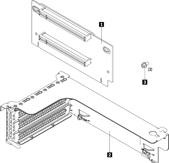 Picture of Lenovo ThinkSystem SR550/SR590/SR650 x16/x8 PCIe FH Riser 1 Kit Mounting kit