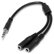 Picture of StarTech.com Slim Stereo Splitter Cable - 3.5mm Male to 2x 3.5mm Female