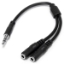 Afbeeldingen van StarTech.com Slanke Stereo Splitterkabel Y-adapter 3,5mm Mannelijk naar 2x 3,5mm Vrouwelijk