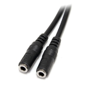 Picture of StarTech.com Slim Stereo Splitter Cable - 3.5mm Male to 2x 3.5mm Female