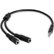 Picture of StarTech.com Slim Stereo Splitter Cable - 3.5mm Male to 2x 3.5mm Female