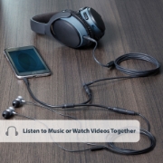 Picture of StarTech.com Slim Stereo Splitter Cable - 3.5mm Male to 2x 3.5mm Female